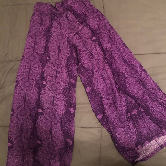 Purple Harem Palazzo Pants - Picture 1 of 2